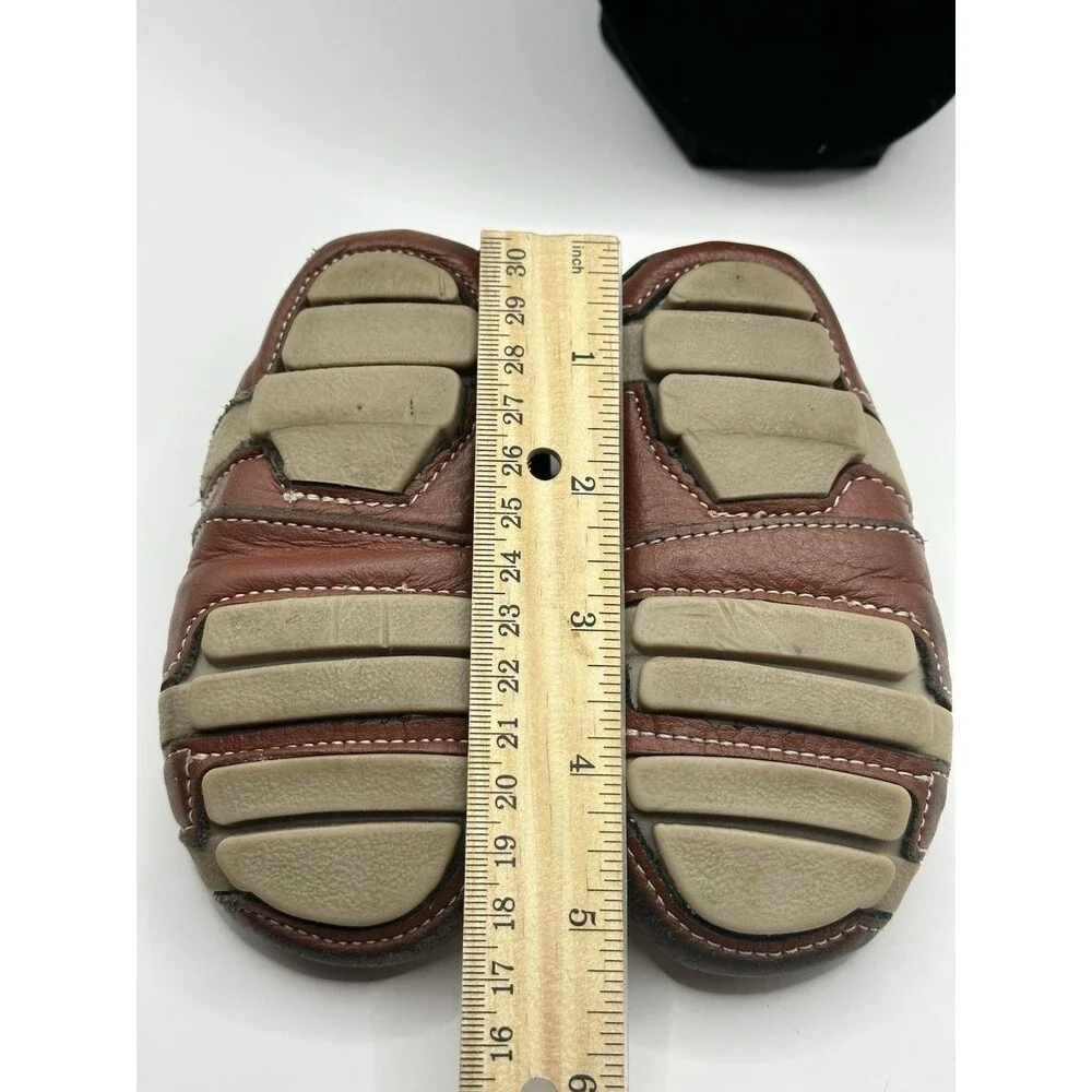 Baby Toddler NASCAR Shoes Natural Brown Leather Moccasins Rubber Soles